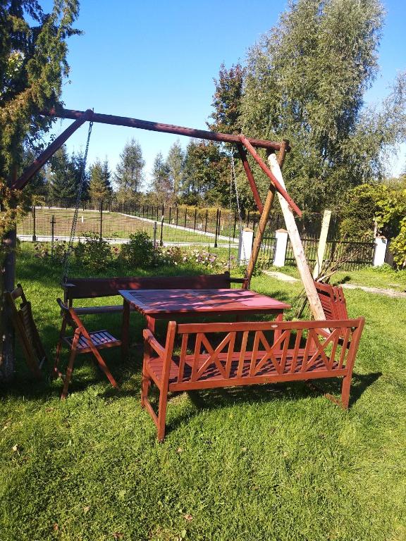 Vonkajšia záhrada v ubytovaní Domek Mazury Harsz
