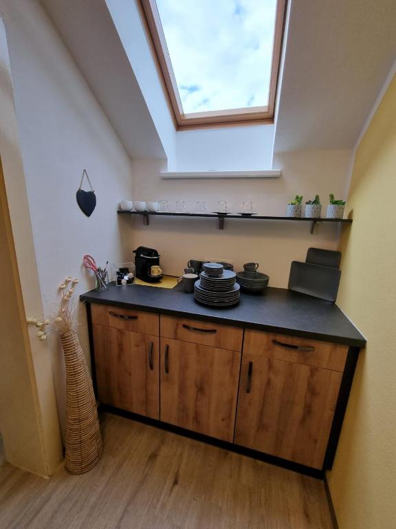 Kuchyň nebo kuchyňský kout v ubytování Auszeit am Traunsee