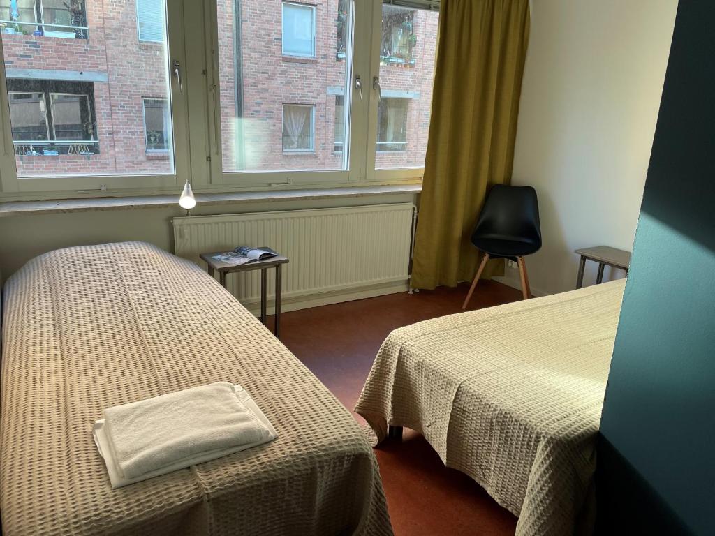 Postel nebo postele na pokoji v ubytování HOTEL N Hostel Malmö City