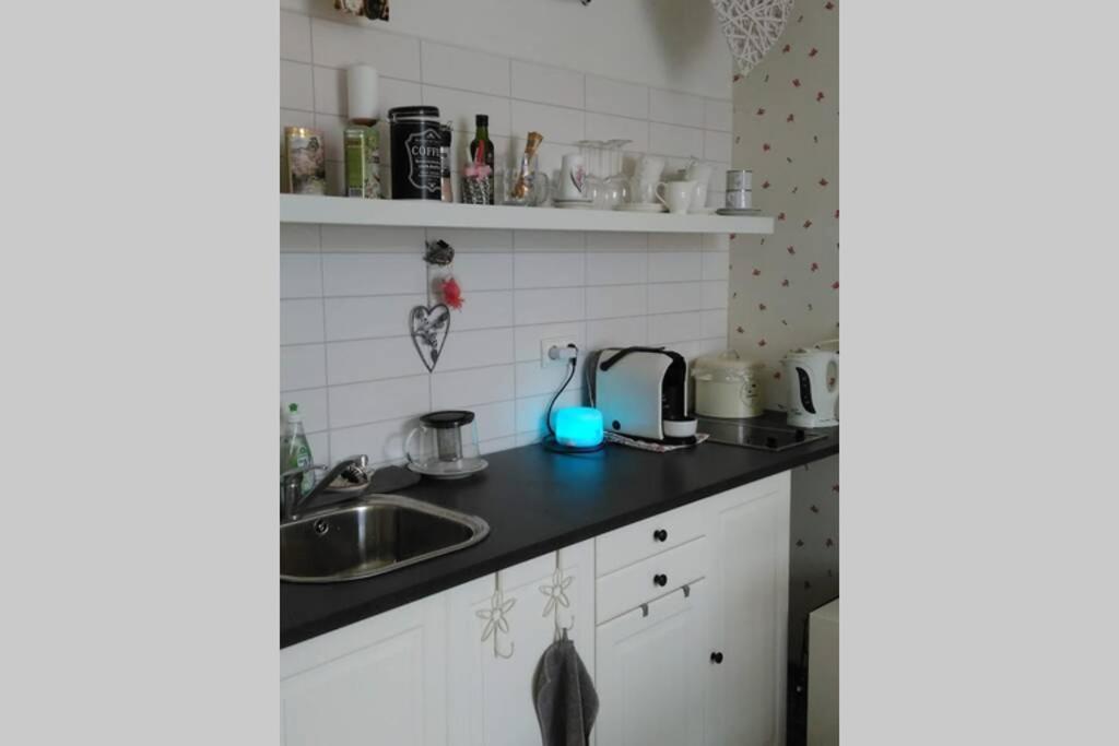 Kuchyň nebo kuchyňský kout v ubytování Stylový apartmán v centru Náchoda
