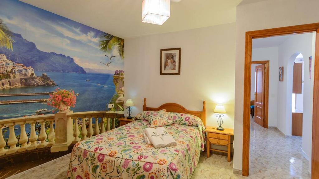 Posteľ alebo postele v izbe v ubytovaní Casa Charnite Competa by Ruralidays