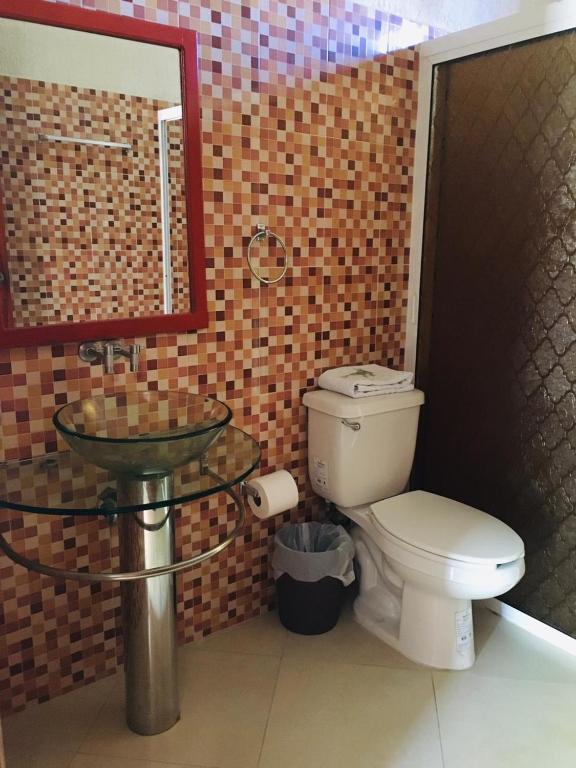Koupelna v ubytování Hotel Maya Balam