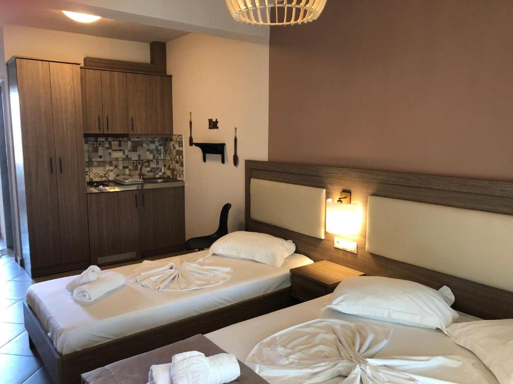 Posteľ alebo postele v izbe v ubytovaní Villa Mary 1 & fresh!