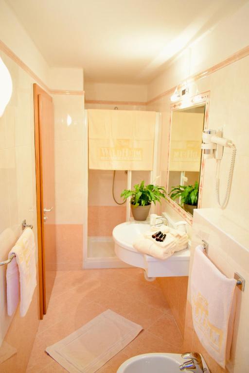 Koupelna v ubytování Hotel Waldheim
