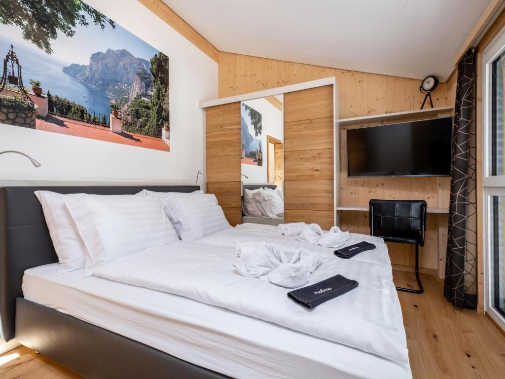Postel nebo postele na pokoji v ubytování Haus Estelle