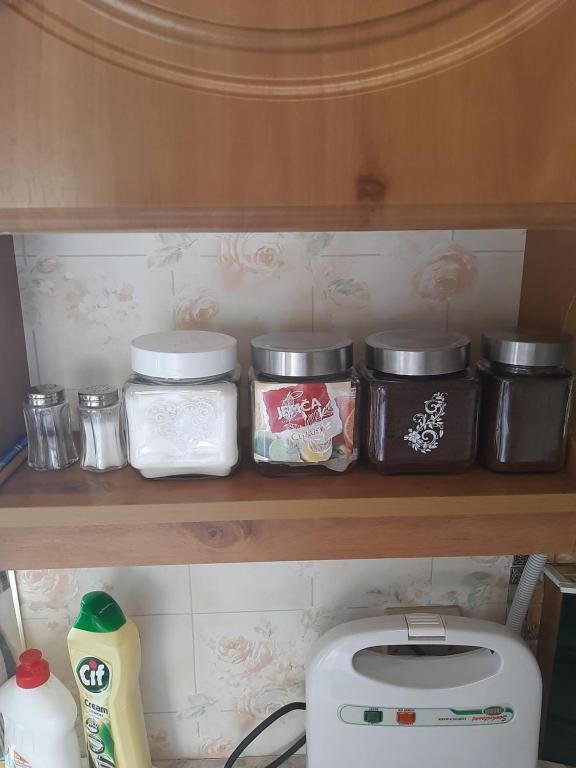 Kuchyň nebo kuchyňský kout v ubytování Mobilní domek Boskovice