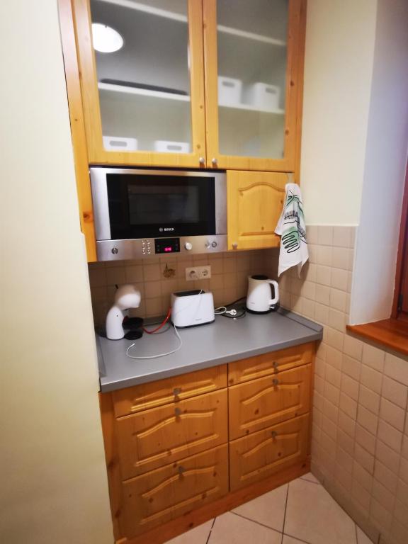 Kuchyňa alebo kuchynka v ubytovaní Sunshine Apartmanok Szeged