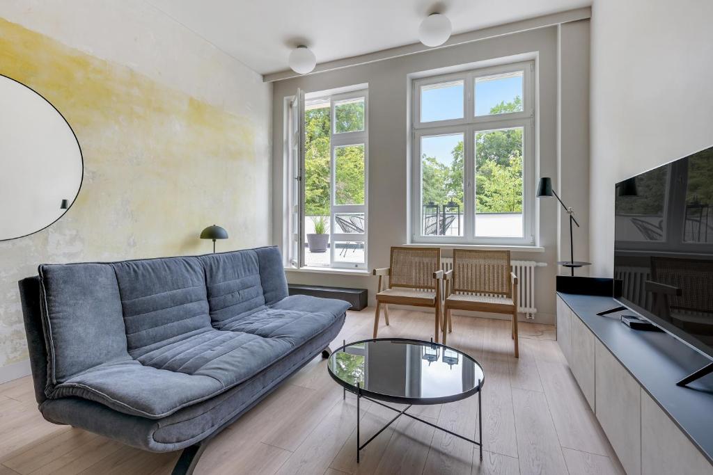 Ruang duduk di Grand Apartments - Willa Herbsta Sopot Apartament