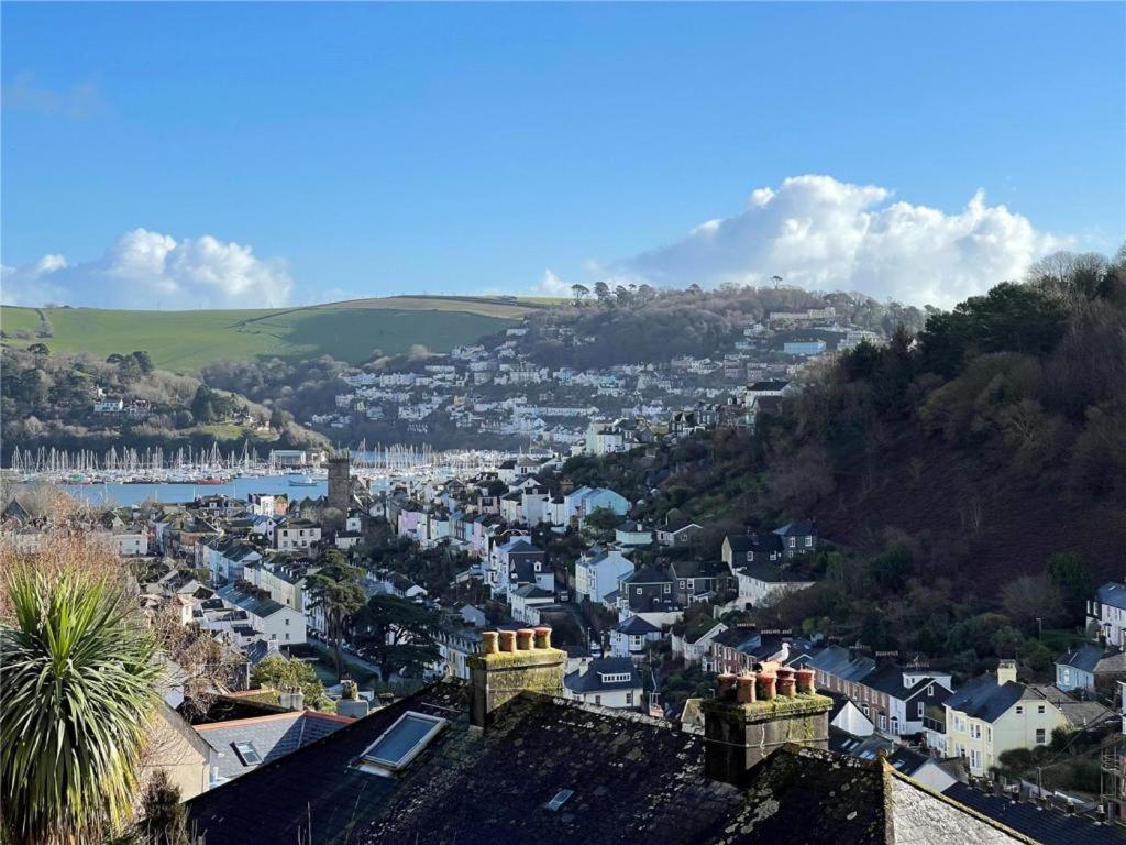 a view of a town with a mountain in the background at Beautiful 5 Bedroom, Amazing Water & Valley Views in Dartmouth