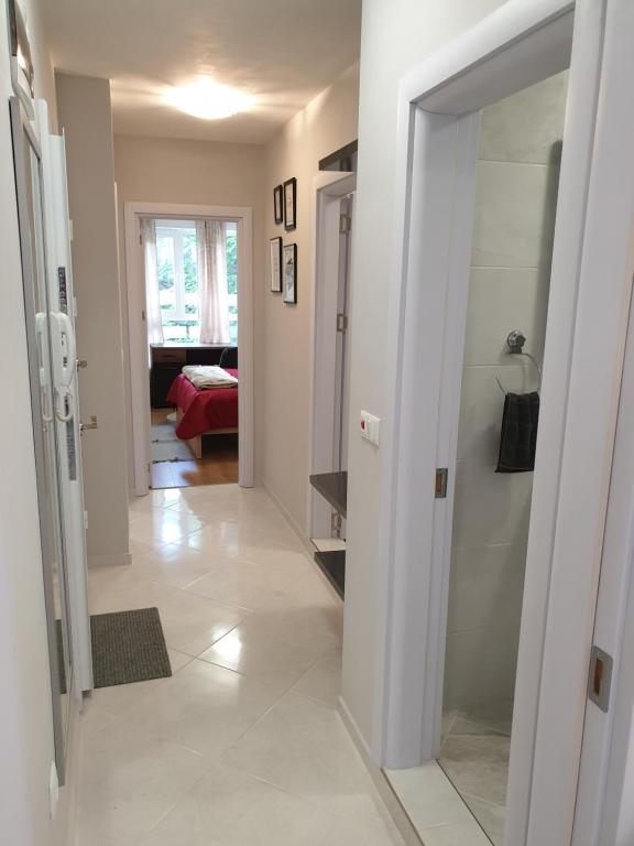 A bed or beds in a room at New The Twins Varna Two-Bedroom, Apt 5 at 15 Tsani Ginchev Street, floor 3