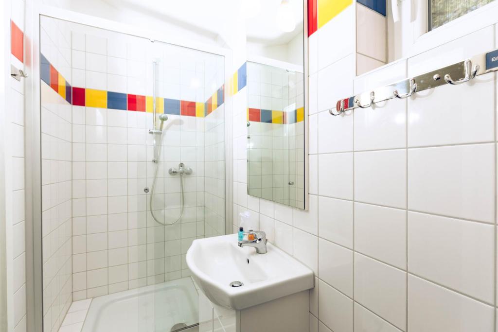 Koupelna v ubytování Regenbogen Göhren