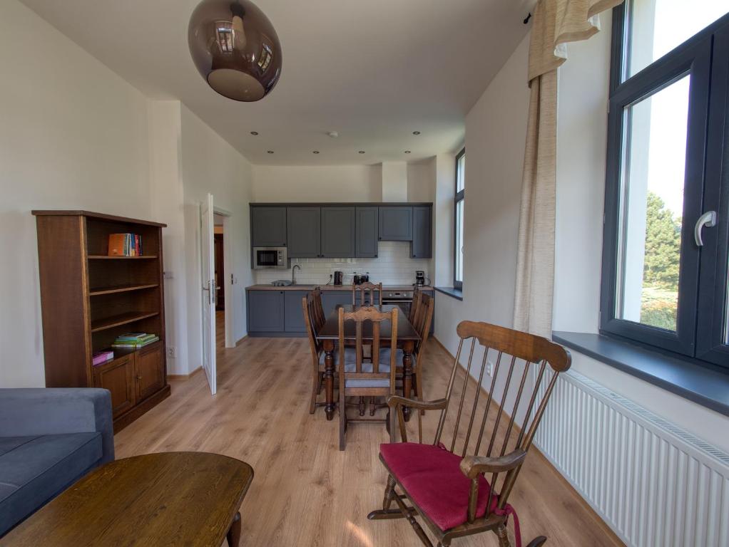 Kuchyň nebo kuchyňský kout v ubytování Apartmány Klášterní 84
