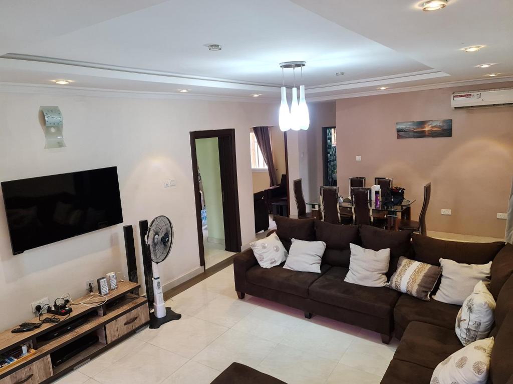 Istumisnurk majutusasutuses Lovely 3-Bedroom around Ogba, Ikeja, Lagos.
