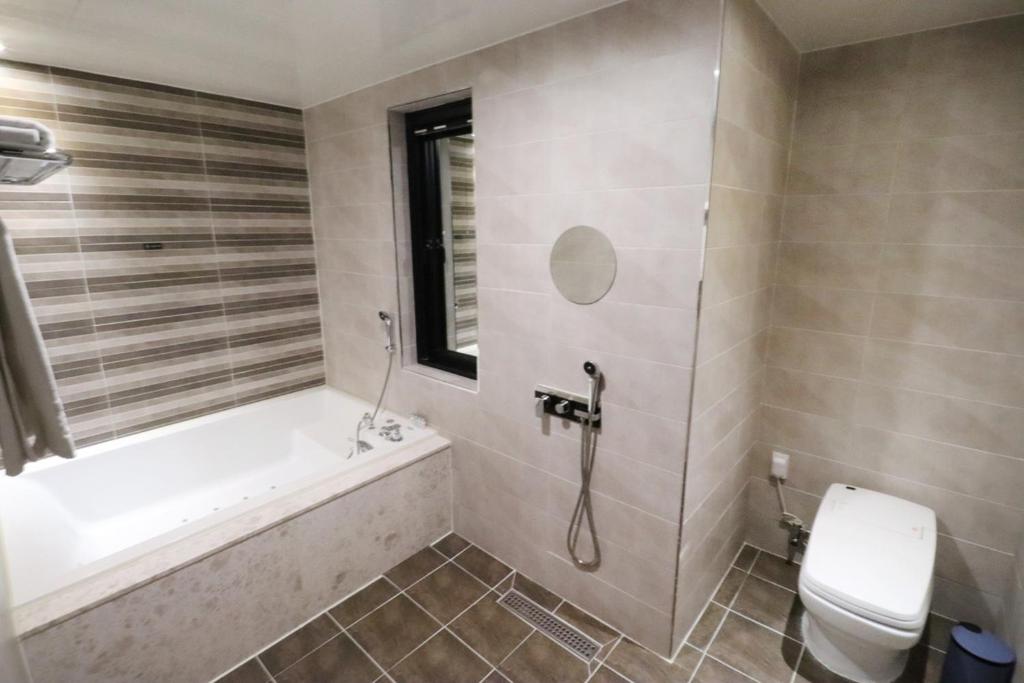 Koupelna v ubytování Hotel Marcher