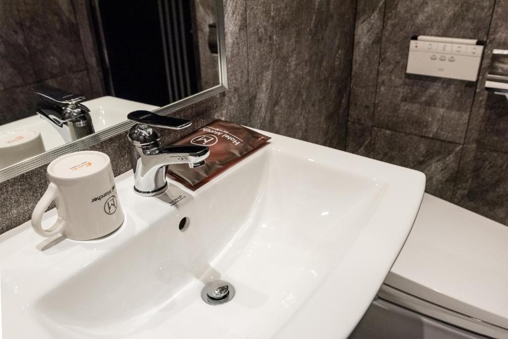 Koupelna v ubytování Hotel Marcher