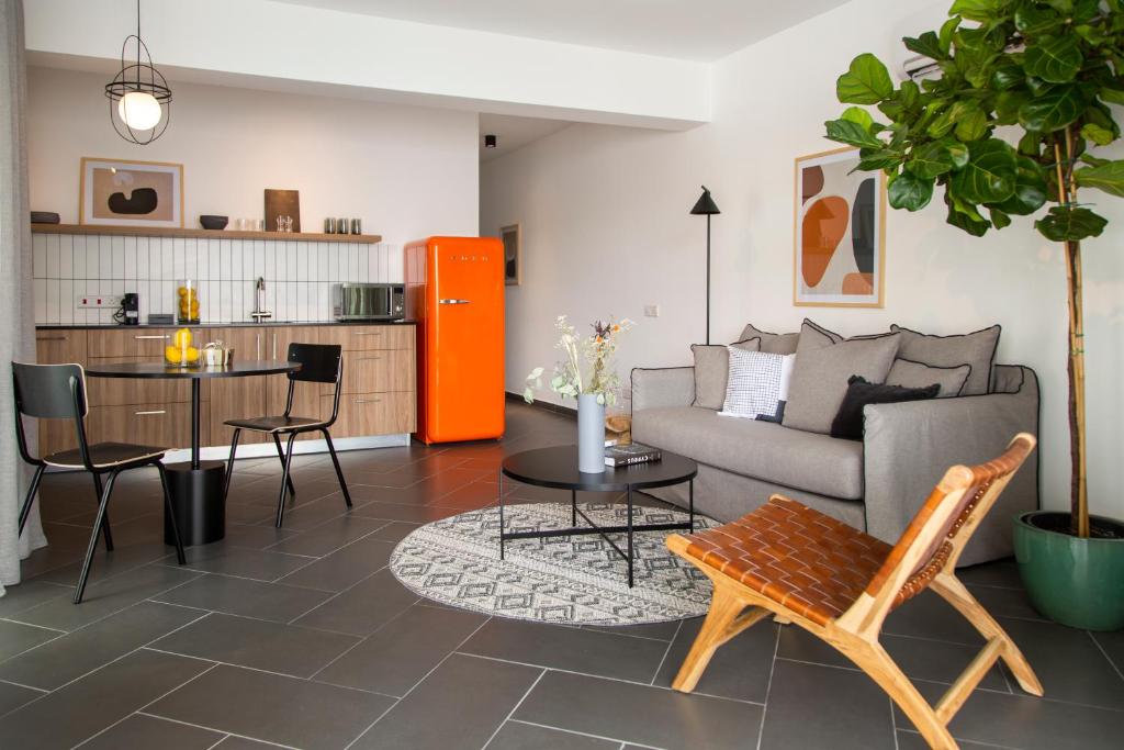 Posezení v ubytování LIV URBAN Suites