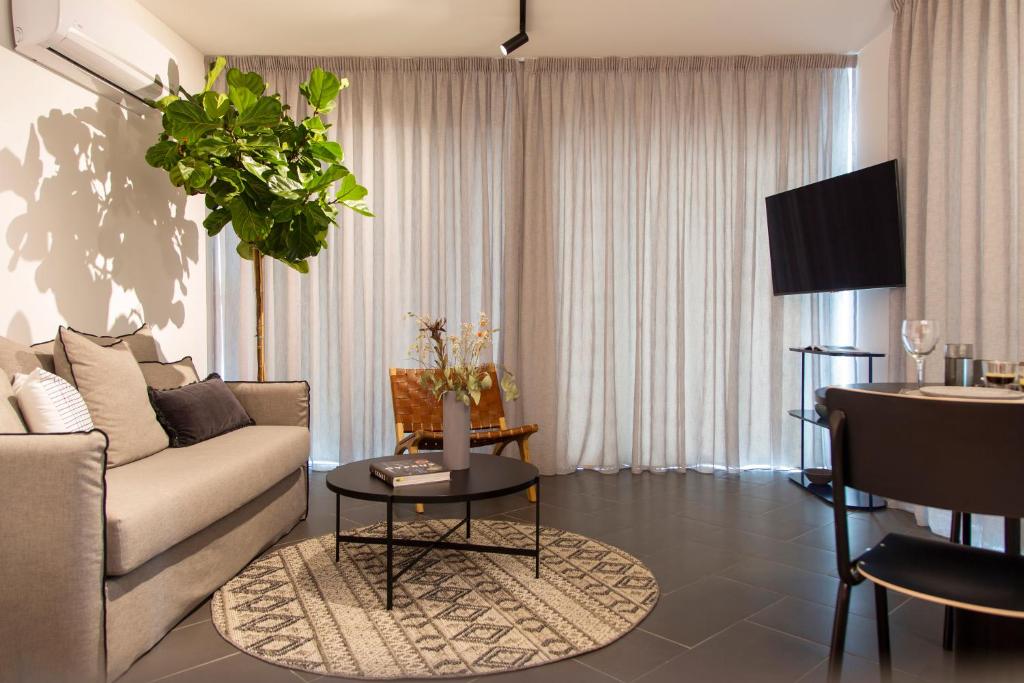 Posezení v ubytování LIV URBAN Suites