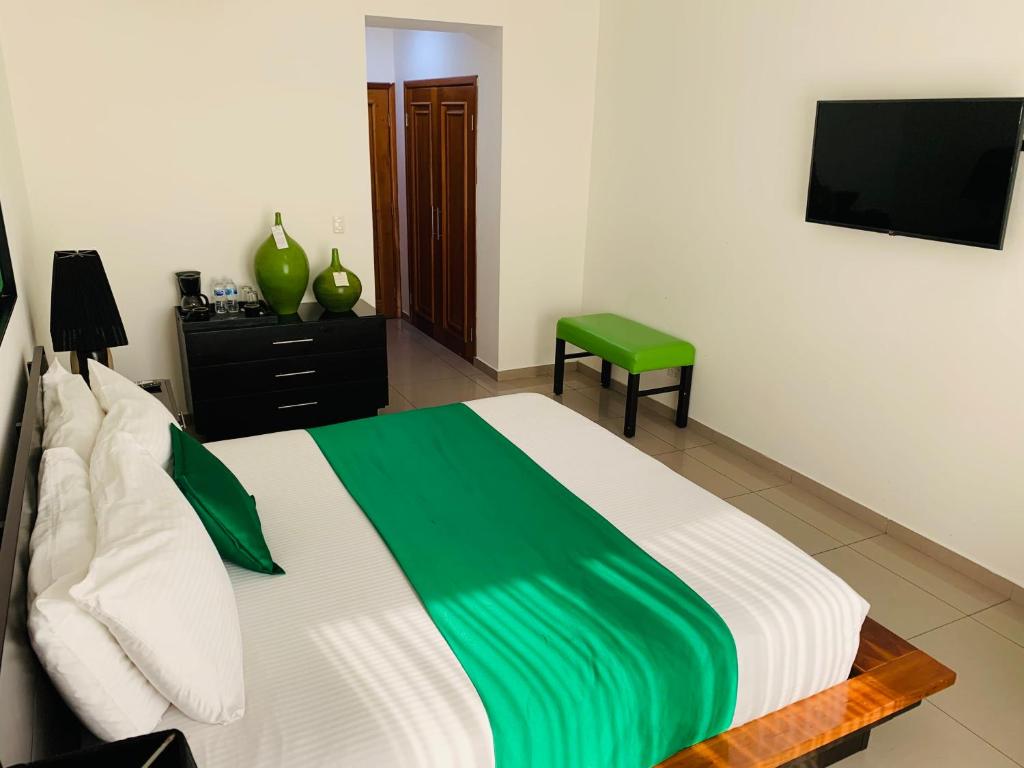 TV a/nebo společenská místnost v ubytování Hotel Galerias HN