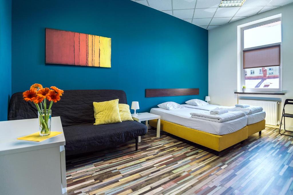 Hello Hostel & Apartmentsにあるベッド