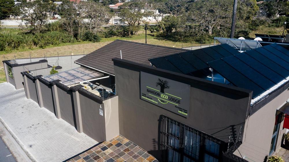 an overhead view of a building with a sign on it at Nahoon Eco Lodge on Mackenzie in East London