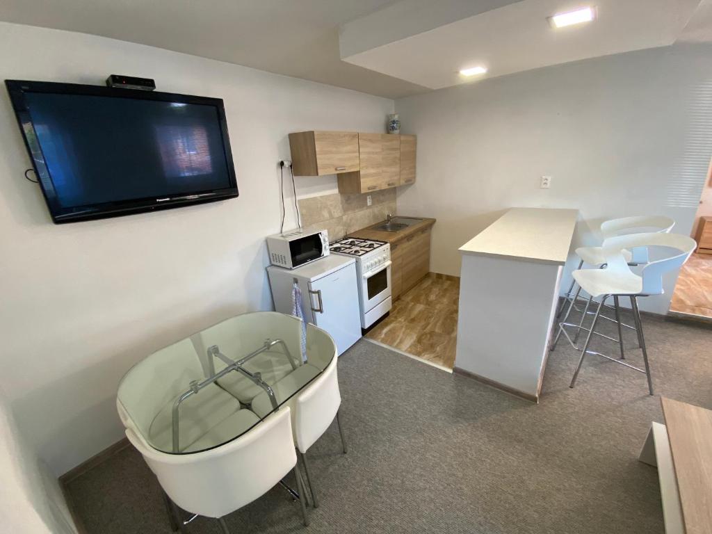 Kuchyň nebo kuchyňský kout v ubytování ARD Apartments - Levice