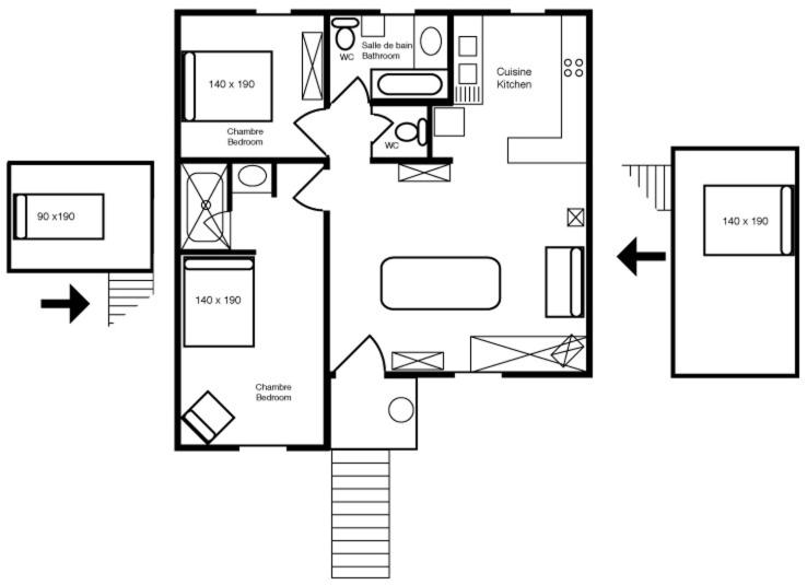 Půdorys ubytování Appartements - Le Mas des Oliviers