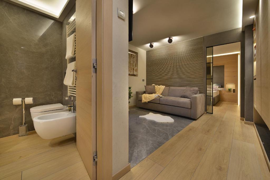Koupelna v ubytování Hotel Compagnoni
