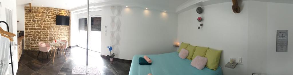 TV a/nebo společenská místnost v ubytování Le Ptit Spa de L'Abbaye Suite love et Spa privé