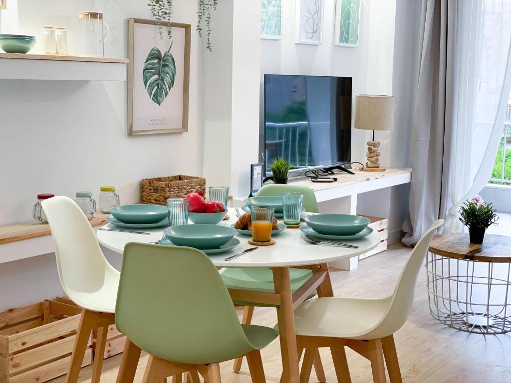 TV a/nebo společenská místnost v ubytování Precioso y acogedor apto con ubicación inmejorable