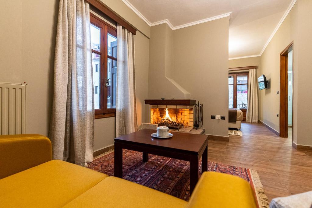 Posezení v ubytování Ef Zin Hotel Arachova