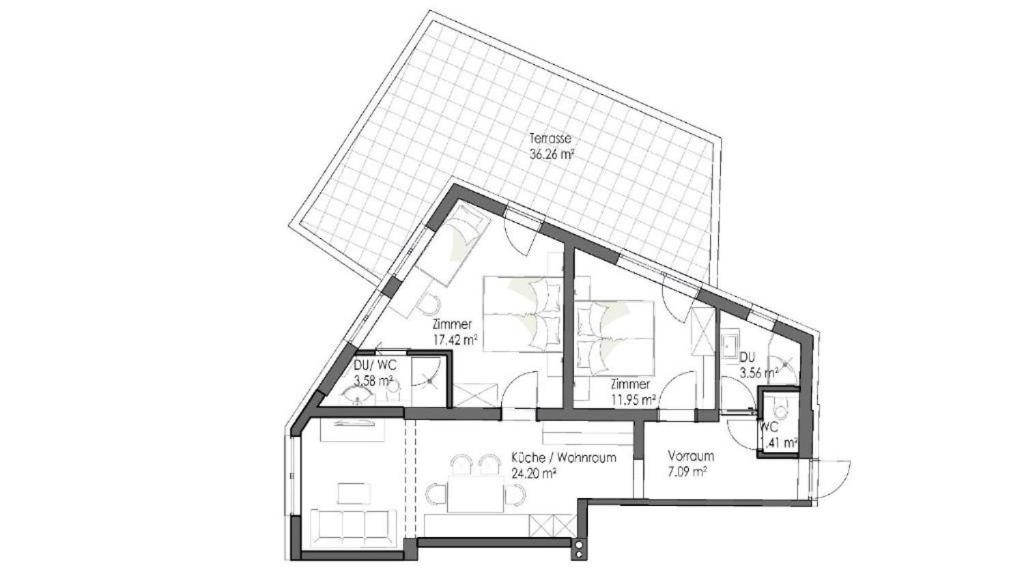Plán poschodí v ubytovaní Haus Sabrina Hexenkopf