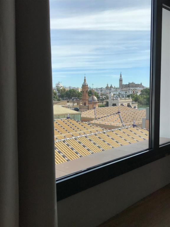 Widok na miasto Sewilla z tego apartamentu