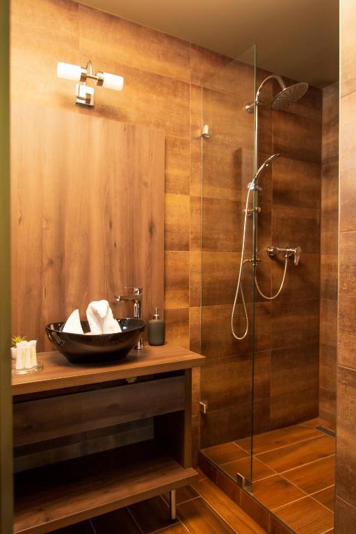Koupelna v ubytování Veres Motel