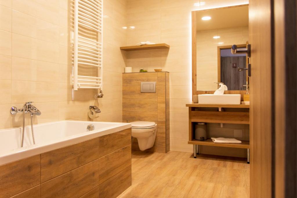 Koupelna v ubytování Veres Motel