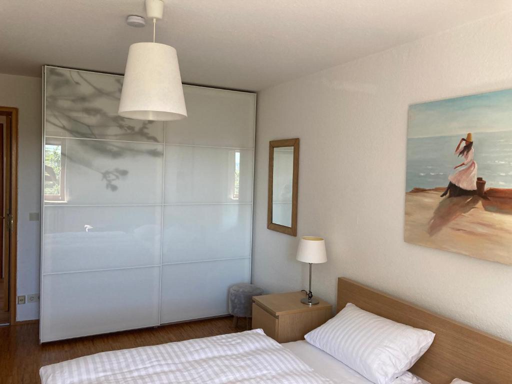 Postel nebo postele na pokoji v ubytování Ferienwohnung Panorama