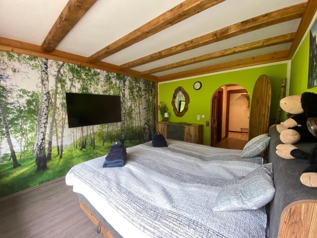 TV a/nebo společenská místnost v ubytování Apartment Villa Sonnegg