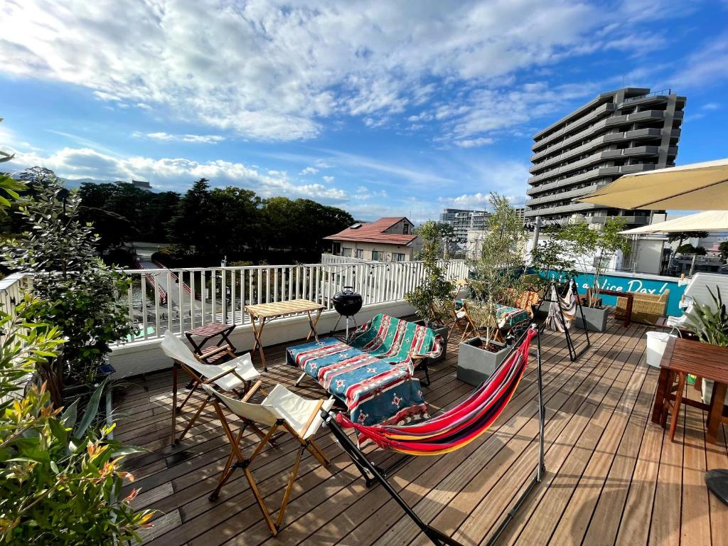 Balkón nebo terasa v ubytování Hostel Have a Nice Day! ドミトリー 個室ルームあり#HVNI