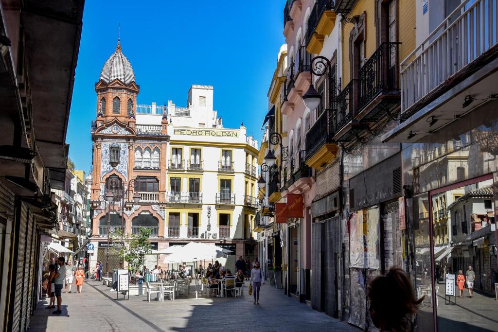 Nespecifikovaný výhled na destinaci Sevilla nebo výhled na město při pohledu z apartmánu