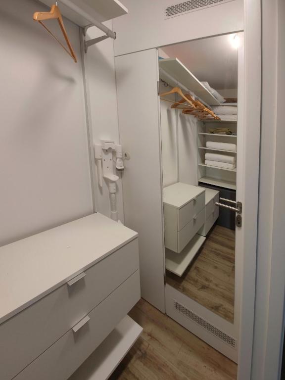 Postel nebo postele na pokoji v ubytování Jolle 54