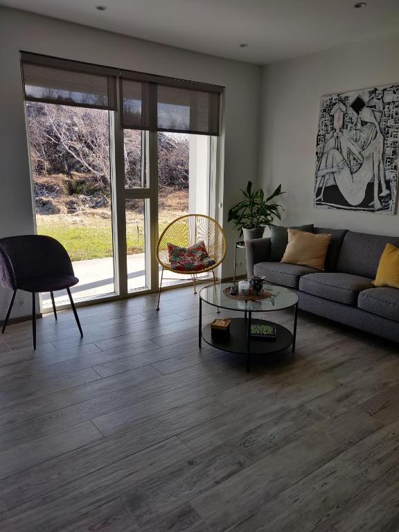 Posezení v ubytování Mývatn apartments