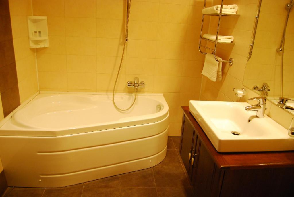 Koupelna v ubytování Hotel Zodiac