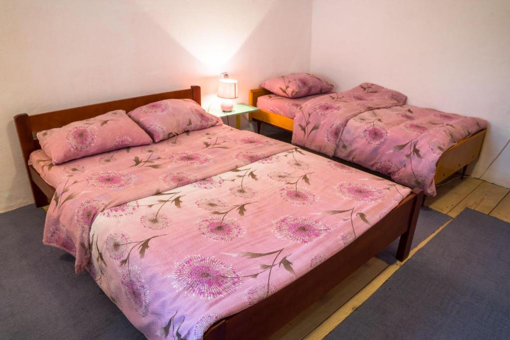 Postel nebo postele na pokoji v ubytování Family farm Jezera