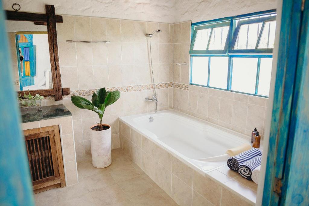 Koupelna v ubytování Hotel Kalma