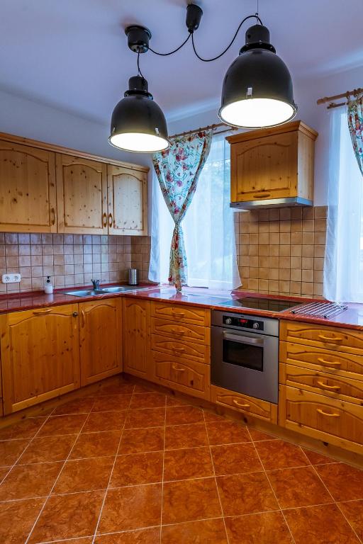 Kuchyňa alebo kuchynka v ubytovaní Villa Szalamandra - a Tisztás