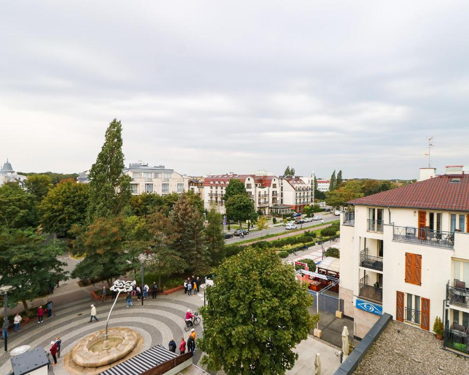 a view of a street in a city at Promenada by Baltic Home in Świnoujście