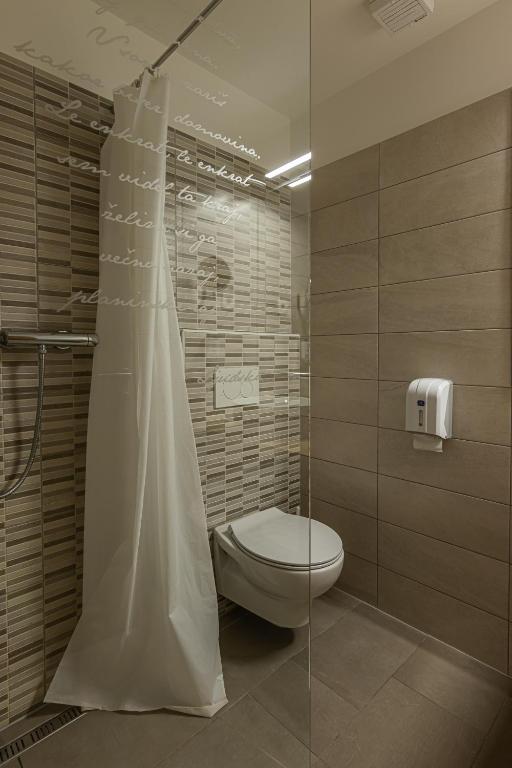 Koupelna v ubytování Boutique rooms Pri Rogovilcu