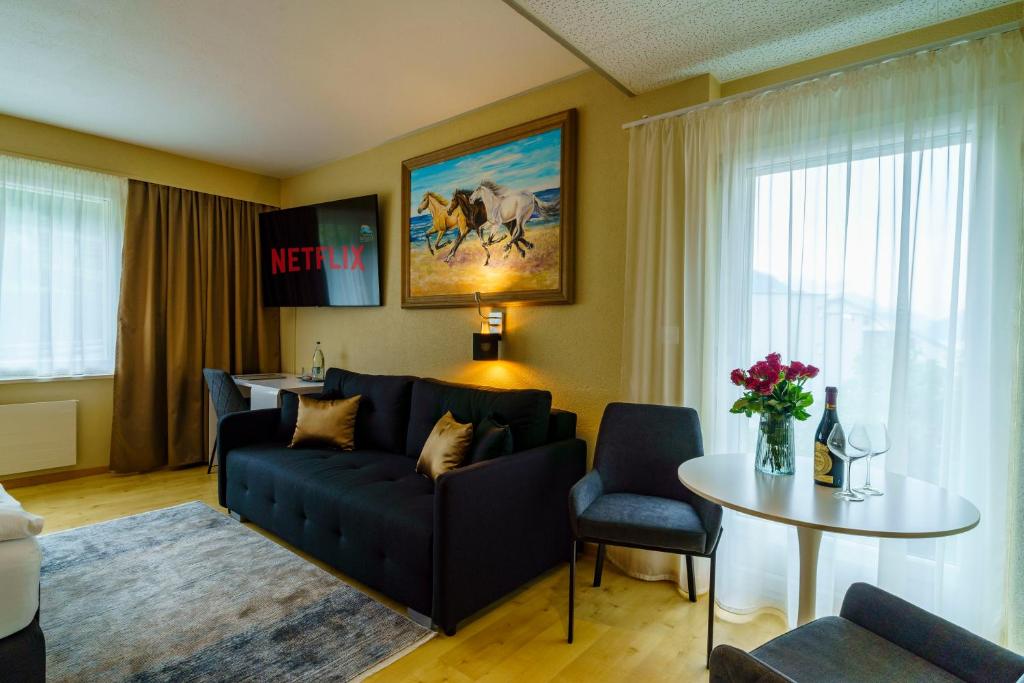 Posezení v ubytování Seeblick SMART Hotel Rössli