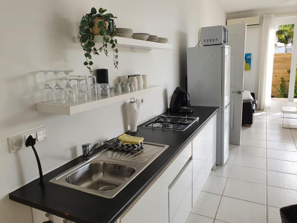 Kuchyň nebo kuchyňský kout v ubytování B2 APARTMENT with Balcony at JAN THIEL Curacao