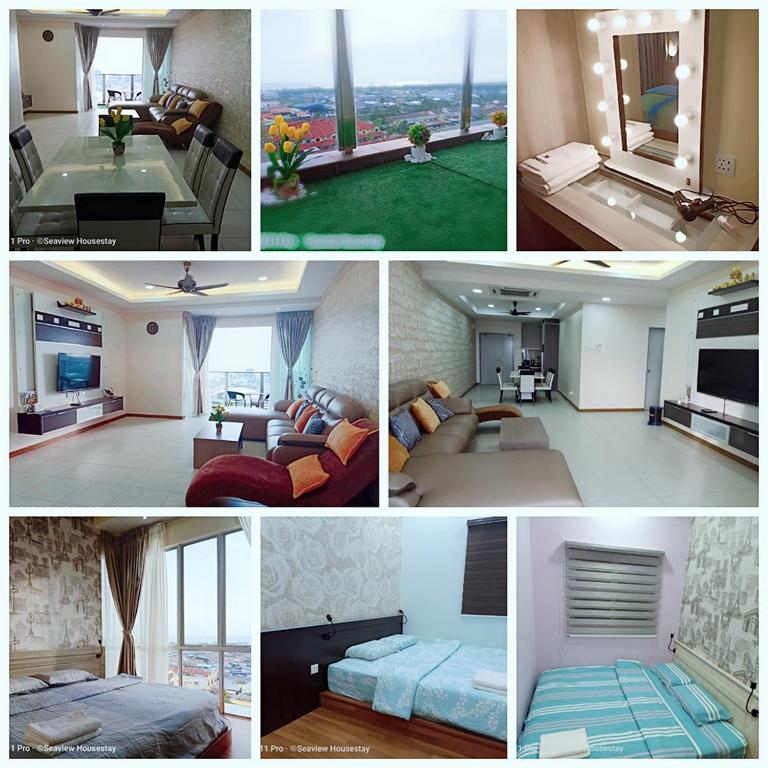 Postel nebo postele na pokoji v ubytování Sekinchan HighLevel SeaView Homestay 高楼 看海 阳台民宿