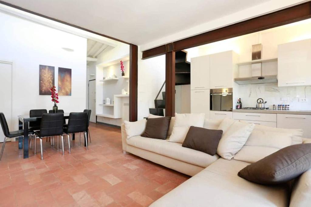 A kitchen or kitchenette at River Rooftop-360°View, Private Parking, Pet, Baby